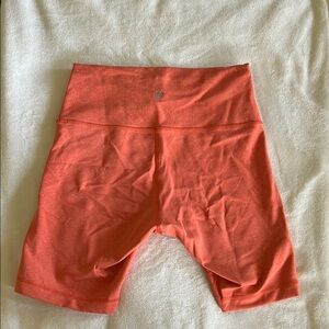 Lululemon Athletica Orange Bike Shorts with High Waist